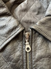 Vintage 80s Leather Jacket Mens Black Genuine Size XL YBS Zipper Rare