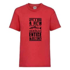 Fishing Give A Man A Fish Humour Novelty T Shirt Various Colours And Sizes