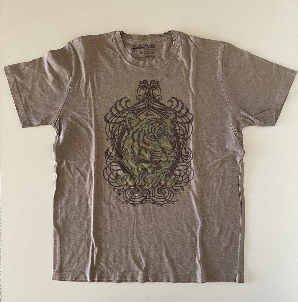 Men’s Quicksilver Supersoft Blended Fabric Tiger Print T Shirt Size Medium M
