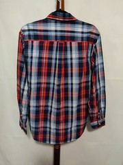 Chaps Easy Care men’s size S shirt LS red blue plaid collar button up EUC