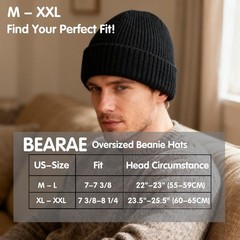 XXL Merino Wool Beanie, Mens Winter Beanie Hats, Winter Hat Knitted Beanies C…