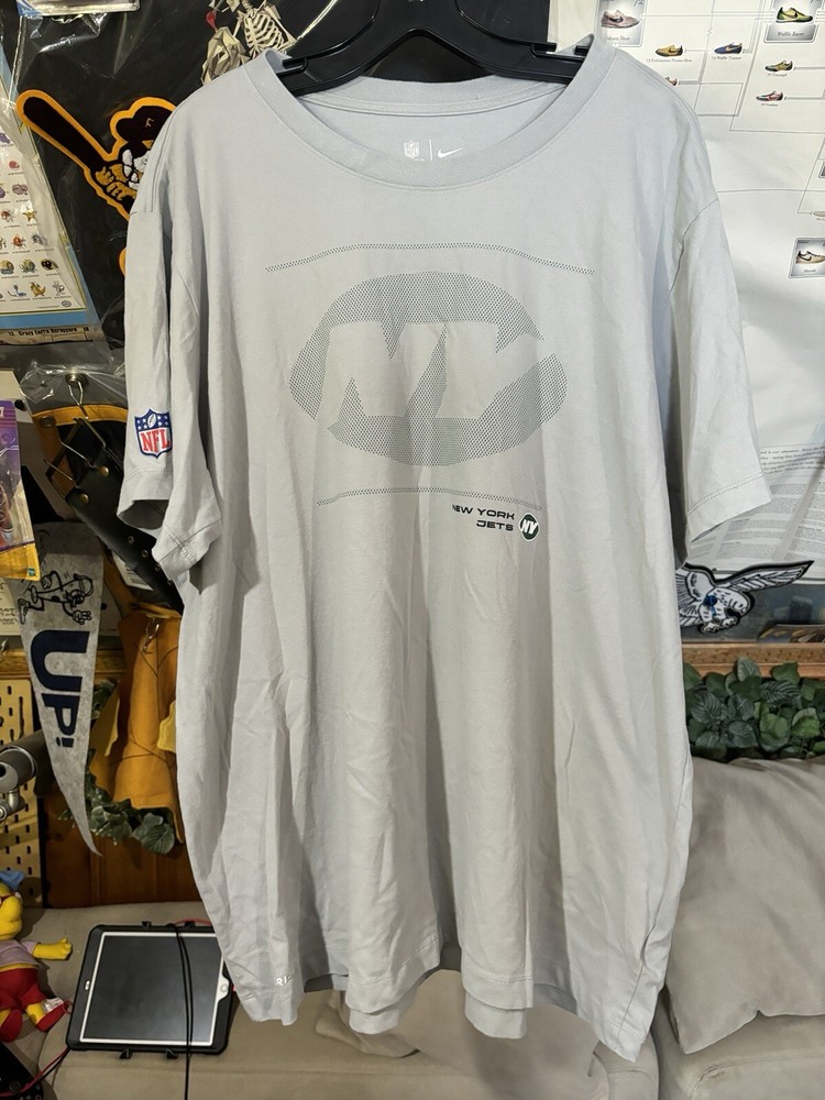 Nike Dri-FIT New York Jets NFL On Field Apparel Grey T-Shirt sz XXL
