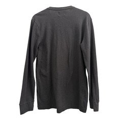 Jachs NY Mens Long Sleeve Thermal Waffle Knit Shirt Charcoal Gray Crewneck M