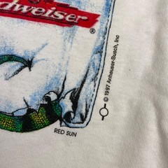VTG 1997 Budweiser “We Could’ve Been Huge!” Frogs Iguana T-Shirt White • Medium