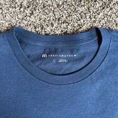 Travis Mathew T-Shirt Men Large L Blue Return Ticket Graphic Golf Soft NWT