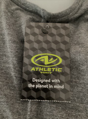 ATHLETIC WORKS DRIWORKS TRI-BLEND Charcoal Gray Heather Tank Sz S*