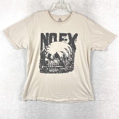 NOFX Tshirt Mens XL Beige Black Final Tour Skull Thrash Skate Punk Rock Band