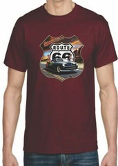 Adult DryBlend® T-Shirt – ( GET YOUR LICKS ON ROUTE 66 (SLED LOW RIDER)- HOT ROD