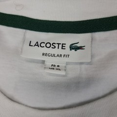 Lacoste Shirt Mens XLARGE White Short Sleeve Logo Graphic Crew Neck Size XL 6
