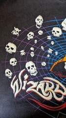 Vintage Wizard Wear Glow In The Dark Skulls Sz L 22×28 Rare Distressing