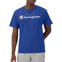 Champion Men Classic Jersey Script T-Shirt Surf The Web Blue XL