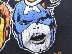 MARVEL COMICS Vintage T Shirt LARGE Graphic Tee SIZE L Captain America HULK Vtg