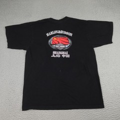 Harley-Davidson Shirt Mens XL Black Eagle Double Sided Made in USA Shanghai