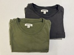 Set of (2) Goodthreads Long Sleeve Pocket T-Shirts in Men’s XXL Green and Gray