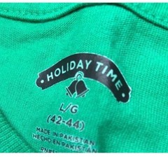 Holiday time Green Elf unisex T shirt Size Large Christmas Recycled Short Sleeve