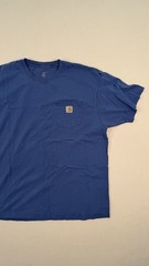 Carhartt Pocket T-Shirt Blue XL Regular Workwear Heavyweight Cotton Logo Tee