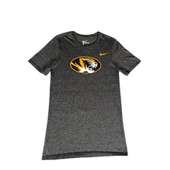Nike Missouri Tigers Mizzou NCAA Extra Long T-Shirt Charcoal Heather Gold S