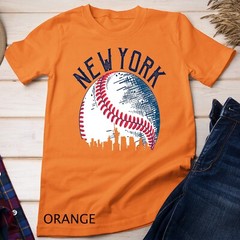 Vintage Downtown New York City Skyline Baseball Lover Gift Unisex T-shirt
