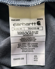 Carhartt Force 1/4-Zip Mock Neck Long Sleeve Shirt Navy Blue • Men’s 4XL
