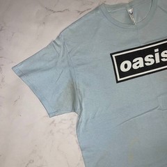 Vintage T-shirt Oasis Classic Band Logo Blue Size M Y2K Casual tee