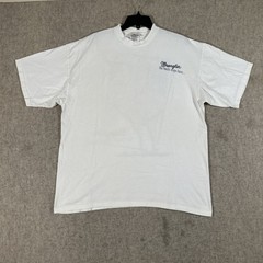 VTG 90’s Wrangler T-shirt XL? White Buck Stops Here USA (Stains)