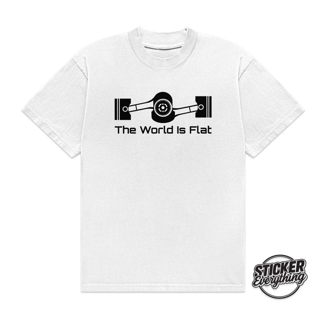 The World Is Flat T-Shirt Graphic Tee Unisex Mens Fits SUBARU Boxer JDM BRZ