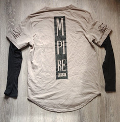 Carbon Men’s Long Sleeve T-Shirt Medium Longer Length Layered Money Slash