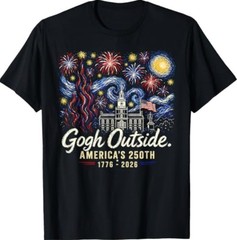 Gogh Outside America’s 250th 1776 2026 Starry Night USA T-Shirt