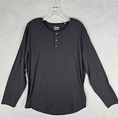 Cuts T Shirt Mens XXL Athletic Fit Elongated Long Sleeve Curved Hem Henley