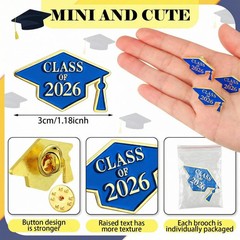 Trnayi 60 Pcs Class of 2026 Graduation Pins Bulk Souvenir Emblem Graduation C…
