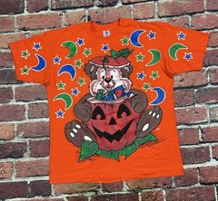 Vintage 90s Trick Or Treat Halloween Bear FREEZE All Over Print T-Shirt Size XL