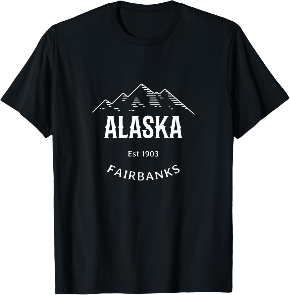 Unique Fairbanks Alaska Range Mountains Novelty Art T-Shirt