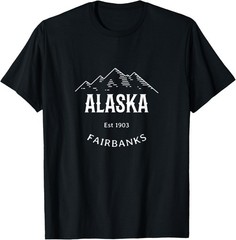 Unique Fairbanks Alaska Range Mountains Novelty Art T-Shirt