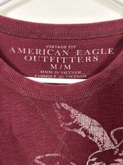 American Eagle Shirt Men’s M Red Thermal Waffle Knit Long Sleeve Tagless Shirt