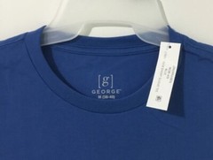 GEORGE Mens MOISTURE WICKING Blue Short Sleeve Crew Neck T-Shirt M (38-40)