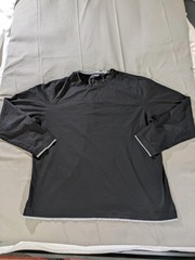 Murano Shirt Mens 2XL Black Liquid Luxury Slim Fit Long Sleeve Crewneck Tee