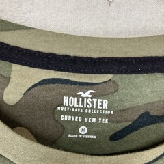 Hollister Mens Camo Curved Hem Tee Shirt Green Camouflage Medium Must Have