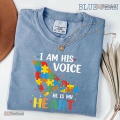 I Am His Voice Autism Awareness Mom Shirt – Proud Mother Puzzle Heart Tee