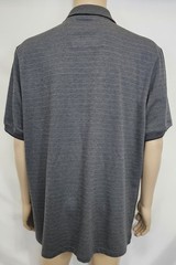 JOHN HENRY Men Polo T-Shirt Size 2XL Grey Striped Cotton Blend Short Sleeve Tee