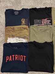 LOT Of 12 Grunt Style T Shirts Size 2XL XXL American Flag Military