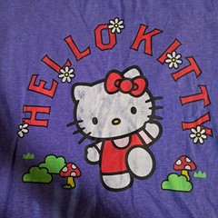 Hello Kitty Color Change Heat Reactive Fabric Sanrio Cute Unisex L Mushroom Purp