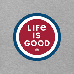 Life Is Good SS Shirt Vintage Crusher Tee LIG COIN Gray Red Blue Chest46 Mens L
