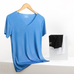 3Pack Men’s Slim Fit V Neck Short Sleeve T-Shirt Solid Color Modal Undershirt