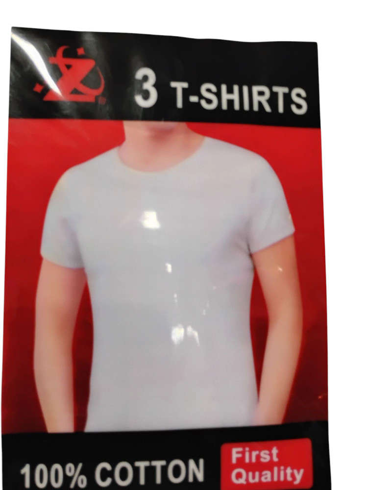 New Men’s White 100% Cotton T-Shirts First Quality Pack Of 3 Regular Size L