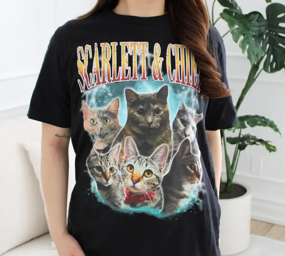 Custom Pet Shirt Pet Photo + Name Custom Dog Portrait Personalized Shirt