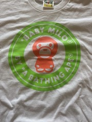 BAPE Baby Milo Logo Graphic T-Shirt White Green Pink Men’s Size S