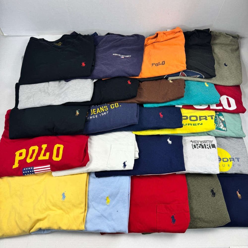 Wholesale Lot of 25 Ralph Lauren Men’s T-Shirts (Assorted Sizes)