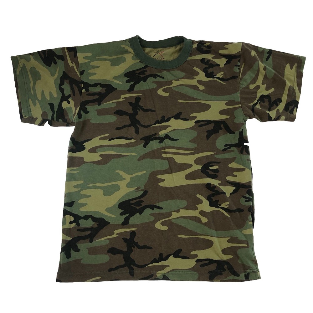 ROTHCO Mens Woodland Camouflage T-Shirt Tag Size Large