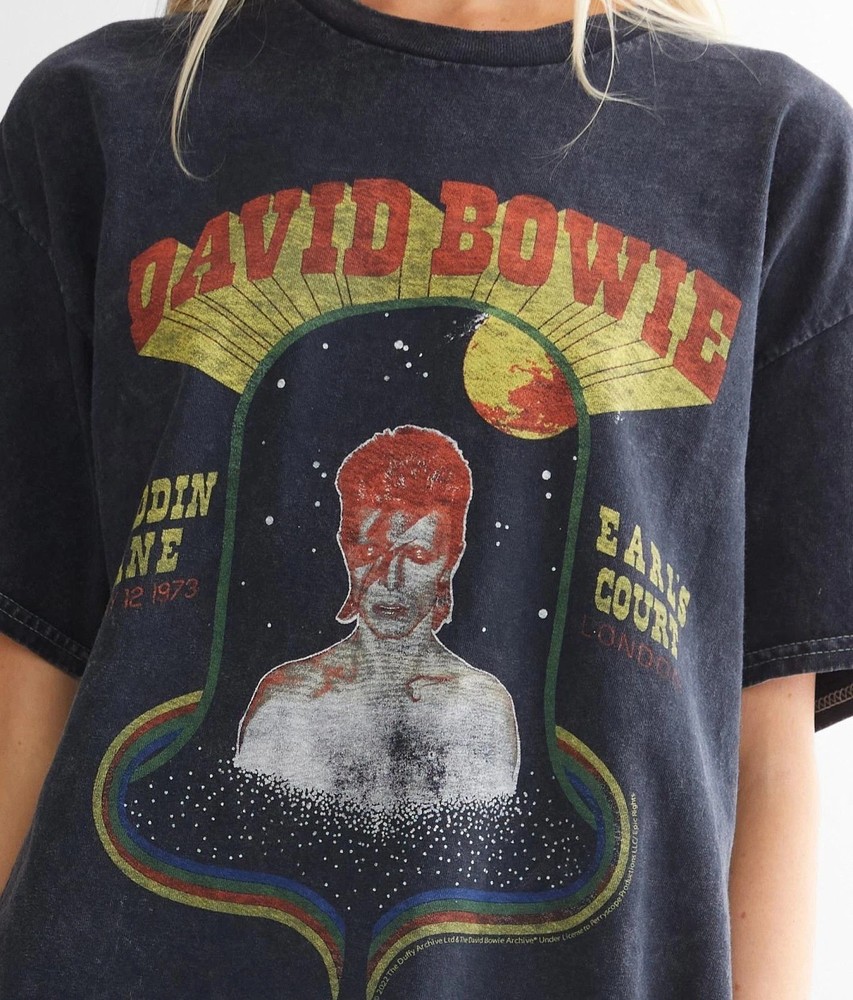 90s David Bowie Rare Design Black T shirt Men Women Classic tee US25H273