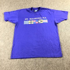 Vintage 80s 90s T Shirt XL Single Stitch St. Maarten N.A. Souvenir Graphic Tee